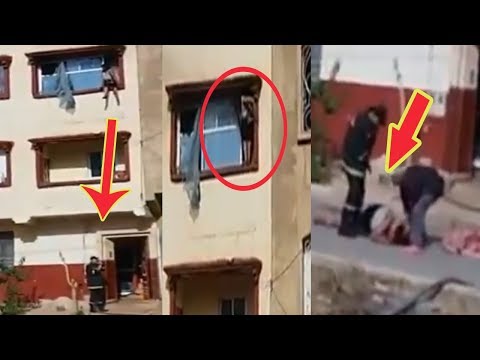 شاهد لقطات مروعة لسيدة تنتحر بعد إلقاء ابنتها من النافدة