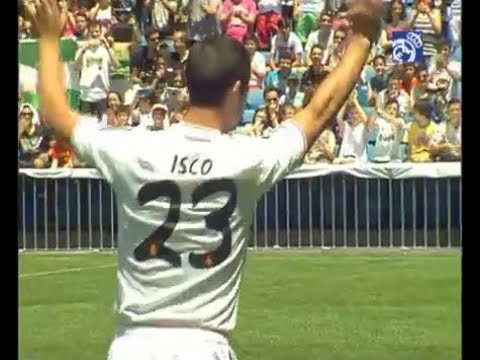 شاهد لحظة انتقال وتقديم الساحر ايسكو لجمهور الملكي في البرنابيو