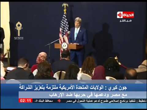 كيري يؤكد التزام واشنطن بتعزيز التعاون مع مصر بالفيديو