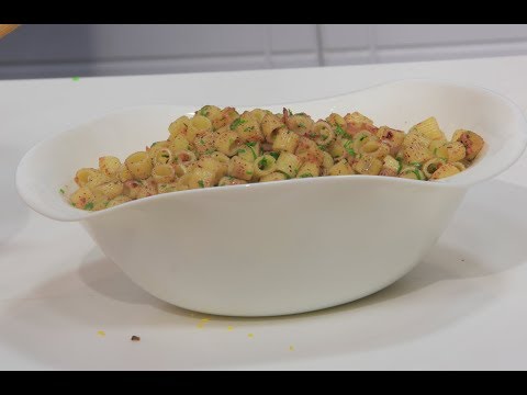 بالفيديو  طريقة إعداد معكرونة بالثوم و البقدونس