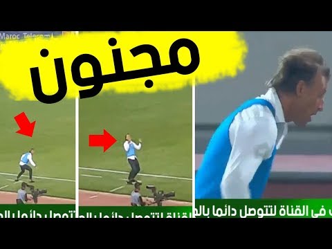 بالفيديو  تحركات مجنونة لمدرب المغرب في مواجهة الغابون