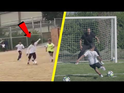 شاهد  نجل كريستيانو رونالدو يسير على درب والده