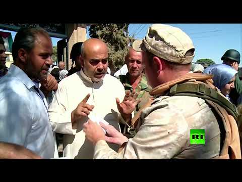 شاهد مساعدات روسية كبيرة لقرية الطيبة السورية