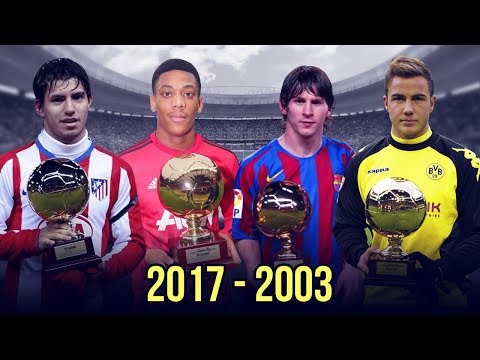 شاهد اللاعبون الفائزون في جائزة الفتى الذهبي عبر التاريخ من 2003 إلى 2017