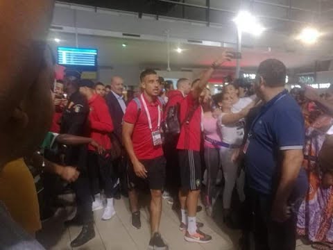 شاهد استقبال تاريخي للمنتخب المغربي ع