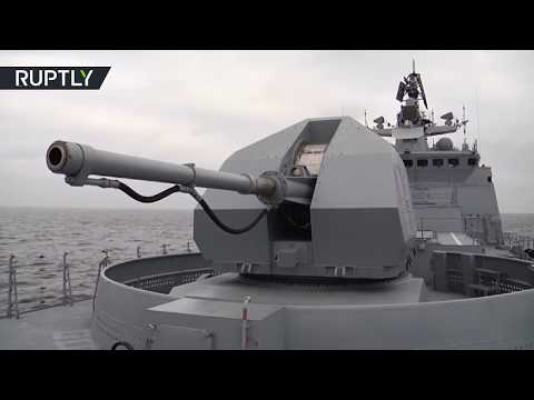 شاهد مشاركة فرقاطة الأميرال ماكاروف الروسية الجديدة في مناورات بحرية