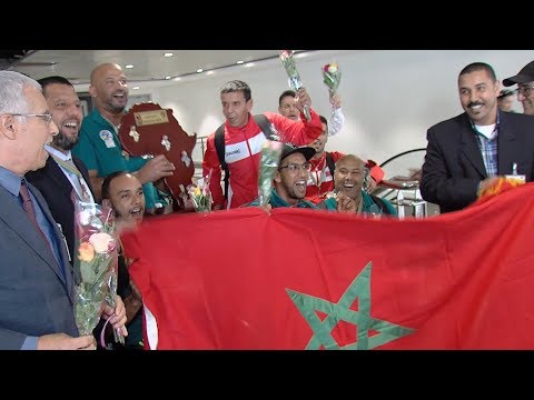 شاهد المنتخب المغربي لكرة السلة على الكراسي المتحرّكة يعود لوطنه
