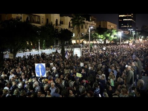 شاهد مظاهرات حاشدة في تل أبيب