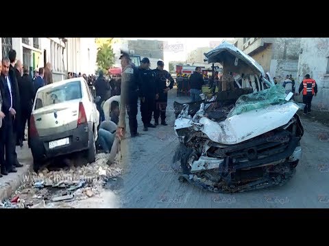 شاهد كيف جبدو طوموبيلة من تحت السور الذي أطاح في كازا