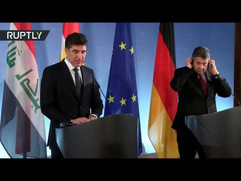 بالفيديو زيغمار غابريل يستقبل رئيس وزراء إقليم كردستان