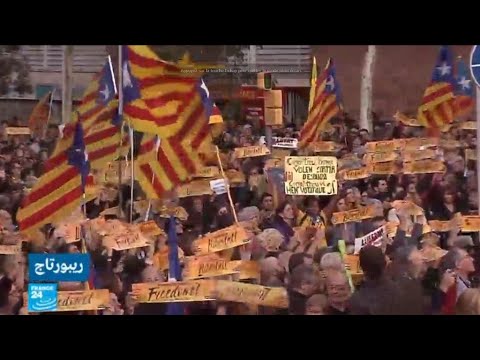 شاهد عمود الحراك المدني في برشلونة الداعم للاستقلال