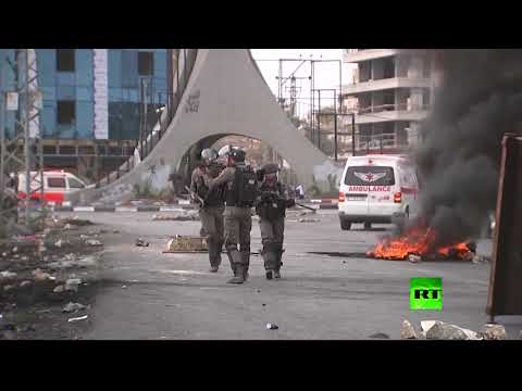 شاهد اشتباكات بين الجيش الإسرائيلي والفلسطينيين قرب مستوطنة بيت إيل