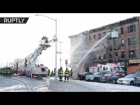 حريق ضخم في إحدى مباني نيويورك