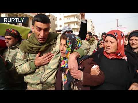 شاهد تشييع قتلى القصف التركي على عفرين السورية