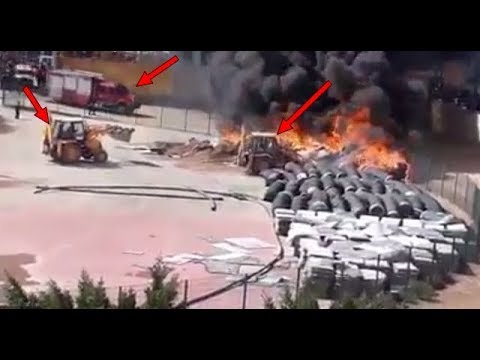 شاهد لحظة حريق ملعب مولاي رشيد في العيون