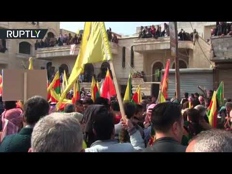 شاهد احتجاجات حاشدة ضد العملية التركية في عفرين