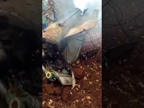 فيديو حطام الطائرة الإسرائيلية في مدينة إربد الأردنية