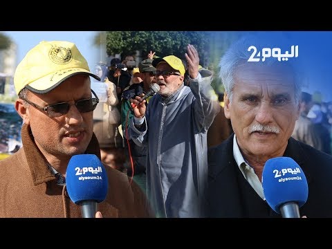 شاهد نقابيو الأموي يحتجون ضد حكومة العثماني