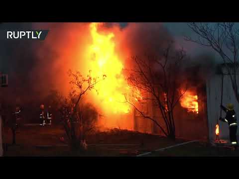 شاهد لقطات مرعبة لحريق العاصمة الأذربيجانية باكو الضخم