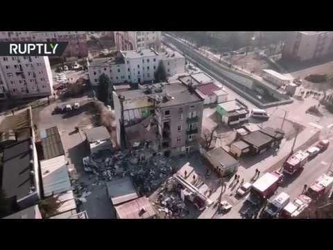 فيديو ضحايا انهيار عمارة سكنية في بولندا