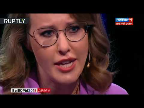 شاهد مرشّحة الرئاسة الروسية سوبتشاك تبكي أثناء مناظرة تلفزيونية