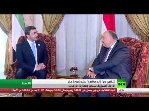 شاهد محادثات بن زايد مع شكري في القاهرة