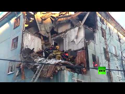 شاهد انفجار للغاز يهز مبنى سكني في مورمانسك الروسية