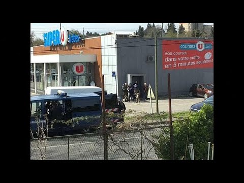شاهد إطلاق نار واحتجاز رهائن في متجر سوبر يو في تريب جنوب فرنسا