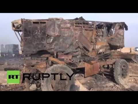 شاهد التحالف يقصف المعدات العسكرية للحوثيين