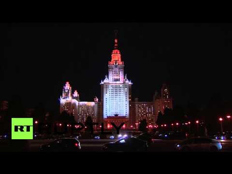 شاهد لحظة إطفاء الأنوار في جامعة موسكو