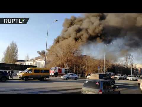 شاهد حريق هائل في سامارا الروسية