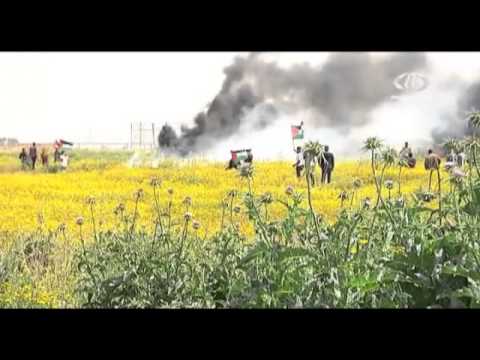 شاهدالاحتلال يقمع تظاهرة سلمية إحياءًا لذكرى يوم الأرض