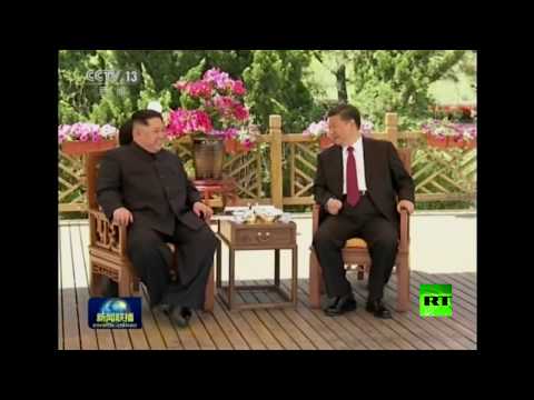 شاهد لحظة استقبال الرئيس الصيني لزعيم كوريا الشمالية