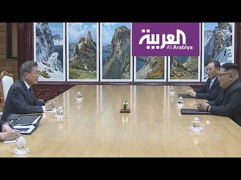 بالفيديو لقاء بين زعيمي الكوريتين