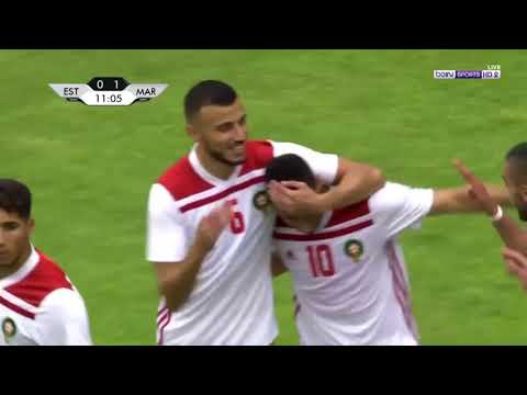 شاهد هدف مباراة المنتخب المغربي واستونيا