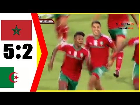شاهد  أهداف مباراة المنتخب المغربي و الجزائري