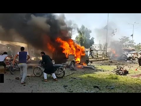 شاهد انفجار سيارة مفخخة في أعزاز شمال سورية