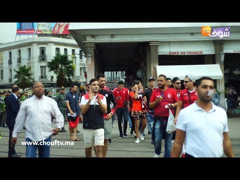 شاهد الأمن المغربي يرافق جماهير نجم الساحل الى ملعب محمد الخامس