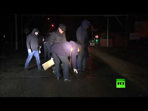 اللقطات الأولى للتفجير الانتحاري أمام نقطة تفتيش في الشيشان