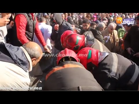 شاهد لحظة انتشال جثة أربعيني من تحت الأنقاض في فاس