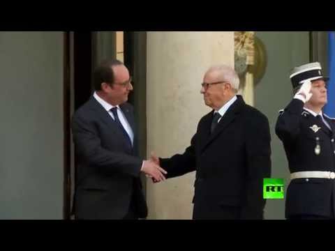 شاهد لقاء هولاند بالرئيس الباجي القائد السبسي