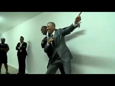 بالفيديو أوباما يلتقي بولت و يقوم بتقليده