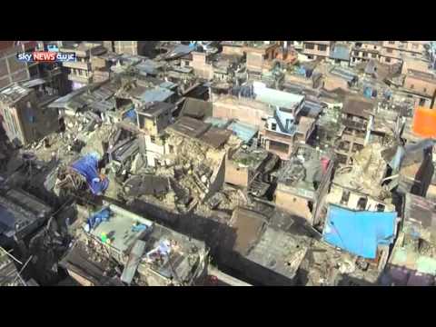 بالفيديو درون تكشف حجم الدمار في نيبال