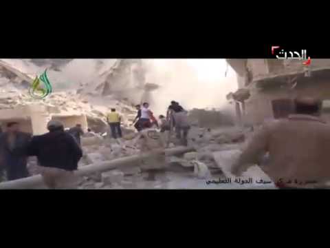 بالفيديو10 قتلى في قصف بالبراميل المتفجرة على مركز تعليمي في حلب