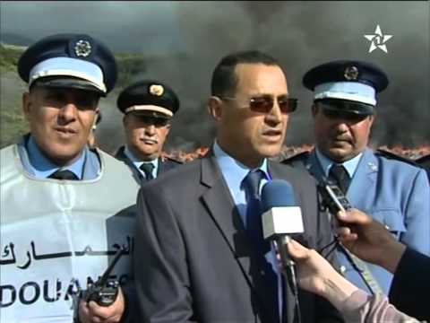 شاهد الجمارك المغربي تُلقي القبض على إتلاف مخدرات