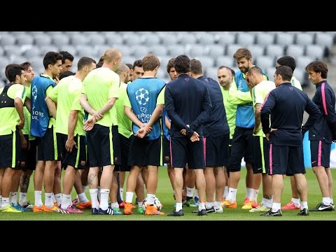 بالفيديو برشلونة يتدرب بقوة لمواجهة بايرن ميونيخ