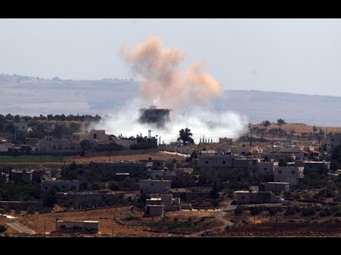 بالفيديو قوات الأسد تقصف مدينة تلبيسة