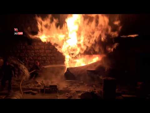 شاهد الحرائق التي خلفها داعش على مدينة مارع