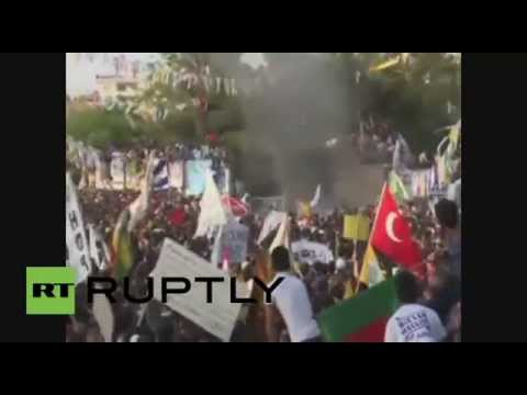 فيديو انفجار مجمع انتخابي لـالشعوب الديمقراطي الكردي