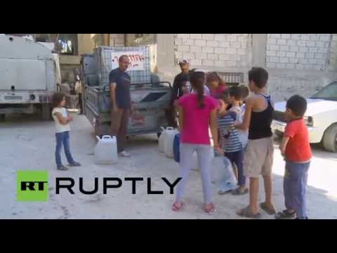 شاهد سكان دمشق يعانون من قلة المياه